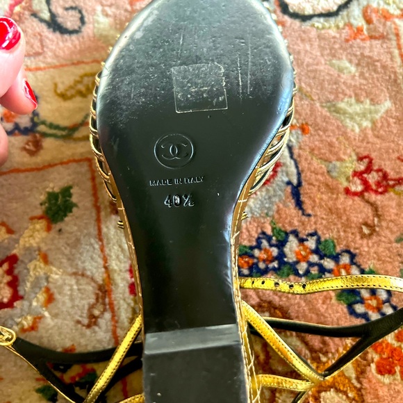 CHANEL Vintage wedge heel with magnolia flower size 40.5 - Picture 5 of 6